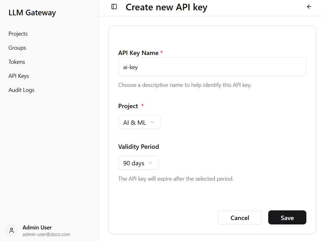 Create New API Key