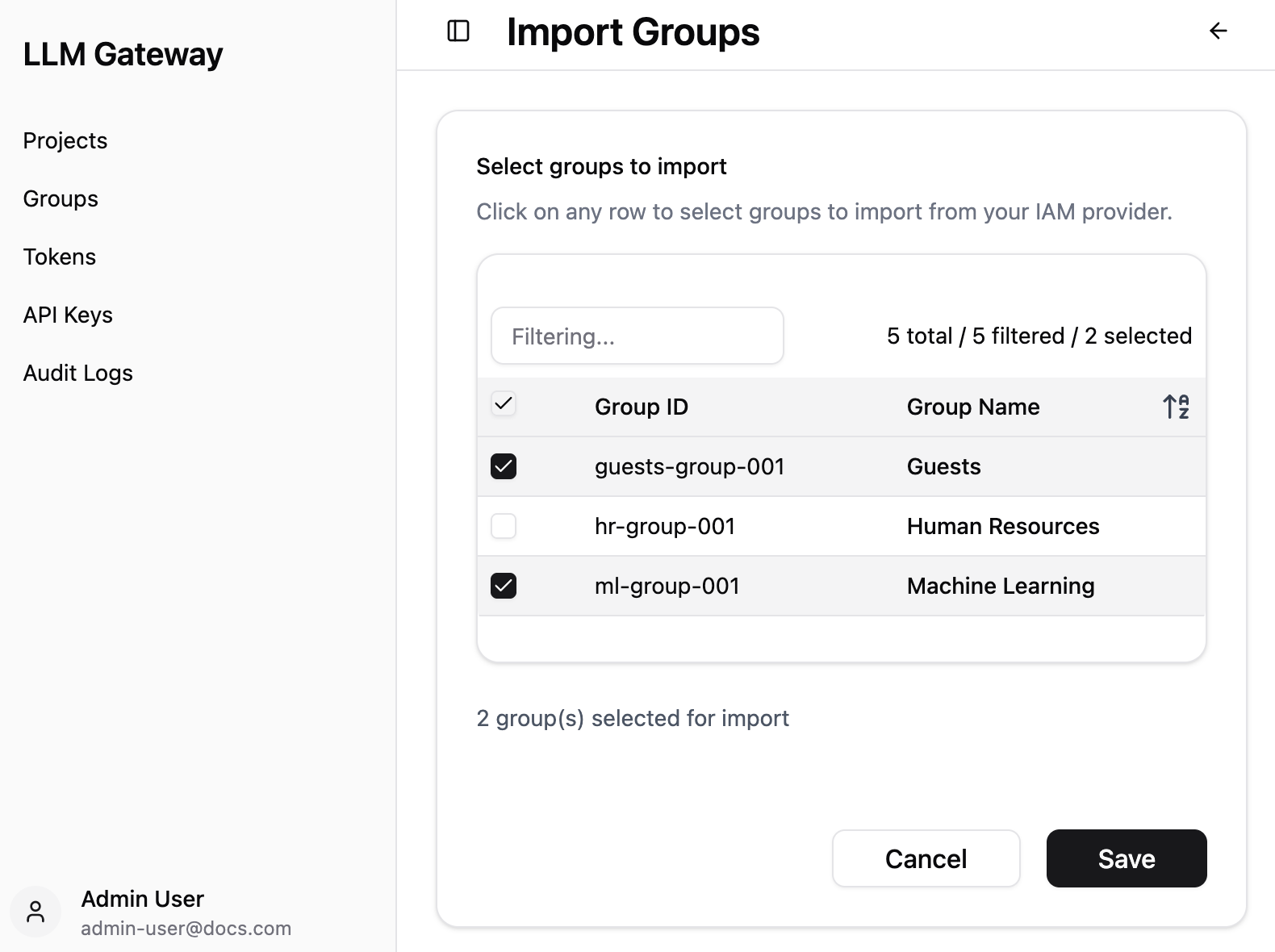 Import Groups