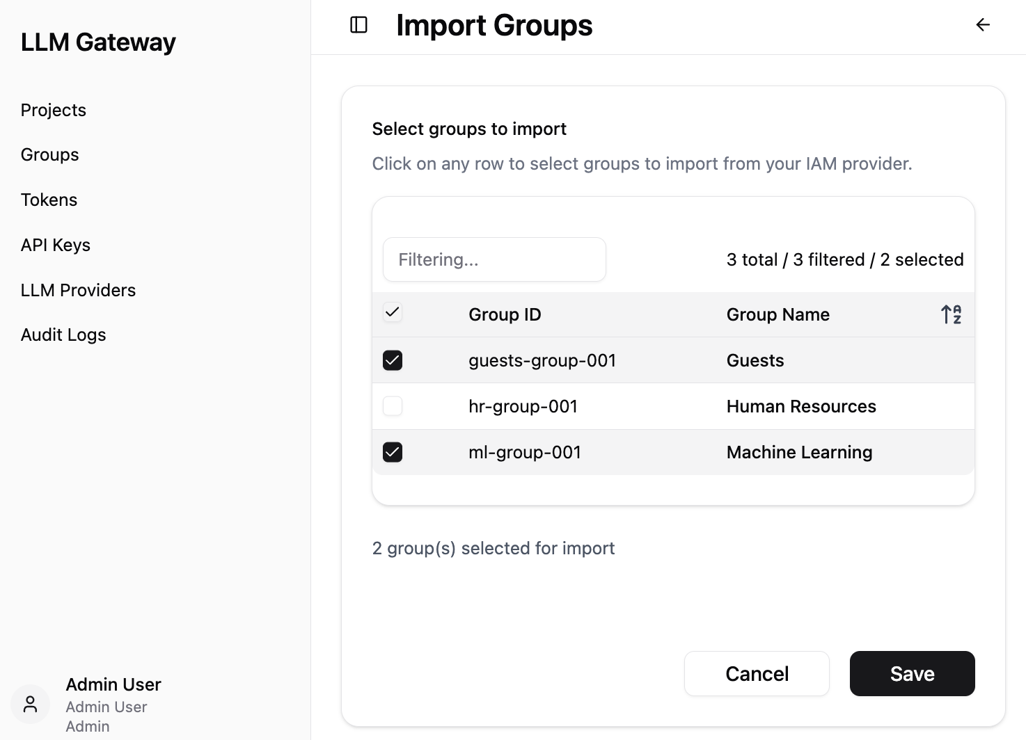 Import Groups
